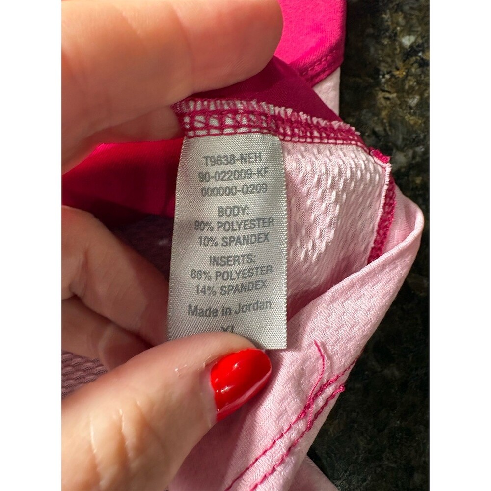 Champion Tank Top Womens XL Pink Colorblock Racerback Built-In Bra - Picture 9 of 10